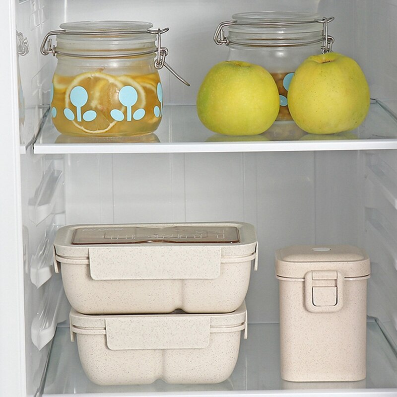 Bento Lunch Box Microwave Lunch Box Japanese Lunch Container Wheat Straw Food Container for Office Food Container for Kids Adult