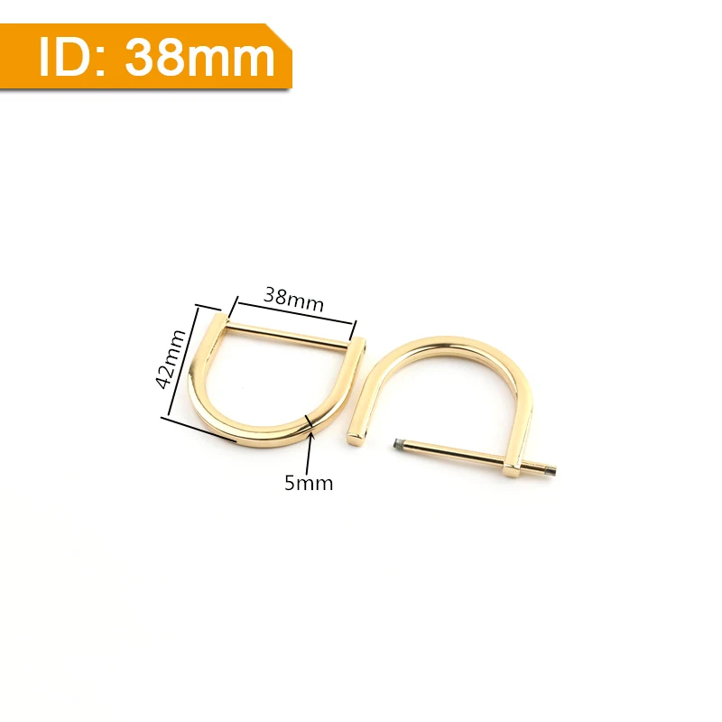 2pcs Metal D Ring Detachable Dee Rins Buckle Removable Shackle Clasp for Leather Craft Bag Strap Parts Pet Collar Accessories
