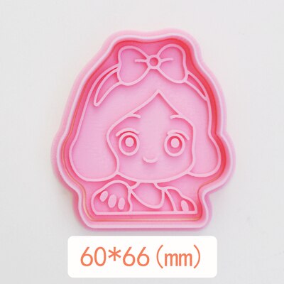 Prinses Taart Cookie Embosser Cutter Plastic Biscuit Druk Stempel Diy Cookie Mold Fondant Sugar Craft Mold Keuken Biscuit Mold: A