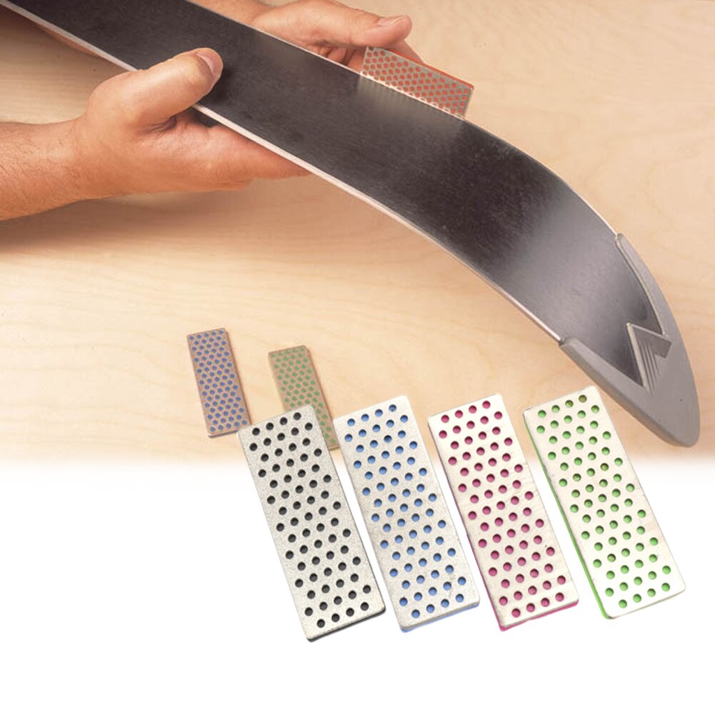 4pcs/set Compact Durable Diamond Hard Millstone Portable Repairing Sharpener Blade Outdoor Tool For Ski Edges