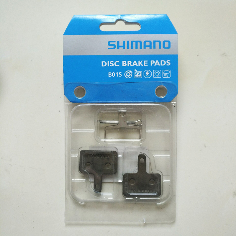 SHIMANO-pastillas de freno de resina B01S, para MTB MT200 /M315, br-M485, M445, M446, M447, M395, M355, M575, M475, M416, M396, M525, M465