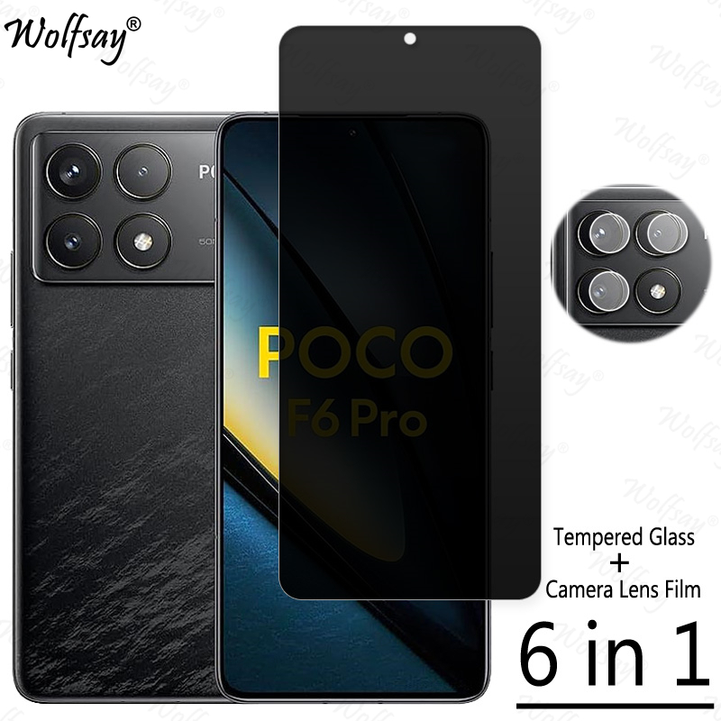 Protector de pantalla de privacidad para Xiaomi Poco F6 Pro, vidrio templado antiespía para cámara Poco F6 M6 X6 Pro, vidrio para Poco F6 Pro