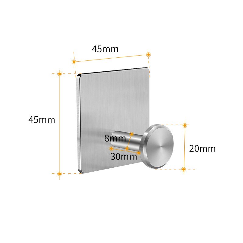 Crochets en acier inoxydable auto-adhésif mur porte crochet cuisine salle de bain porte-serviettes crochets clé cintre support multi-fonction organisateur