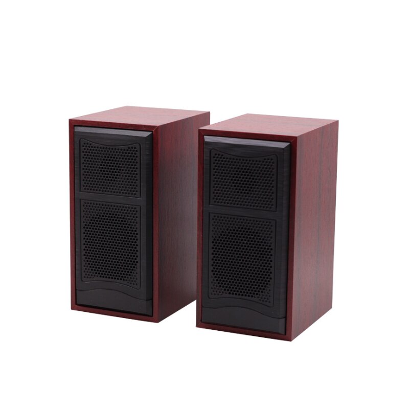 Computer Speakers Usb Bedrade Combinatie Soundbox Super Bass Mini Houten Pc Speaker Stereo Muziekspeler Subwoofer Sound Box: Mahogany