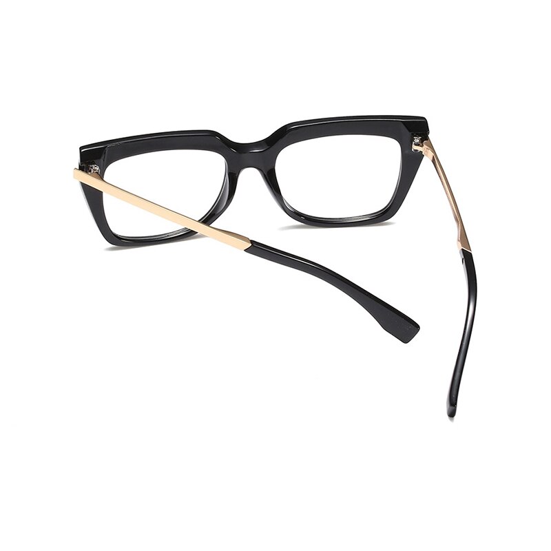 Gafas de mujer negras a la , montura de cristal cuadrada de gran tamaño para mujer, monturas para gafas transparentes de ordenador