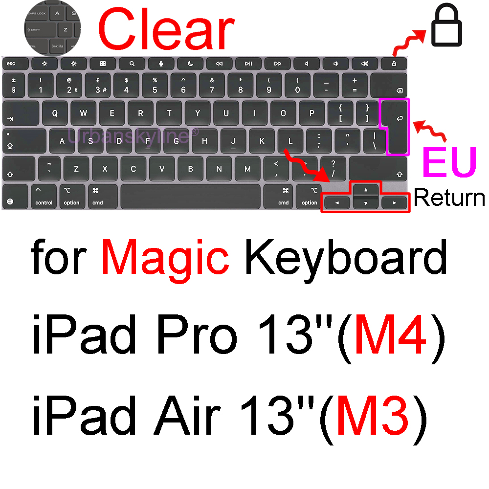 Pokrowiec na klawiaturę do iPada Pro 13 M4 12.9 Magic Keyboard Air 11 M3 10 10.5 10.9 M2 M1 Smart Case Folio Silicone Protector Skin TPU: SZARY