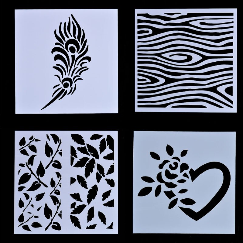 Plastic Layering Stencils Template DIY Paper Card Scrapbooking Photo Album Diary Hand Craft