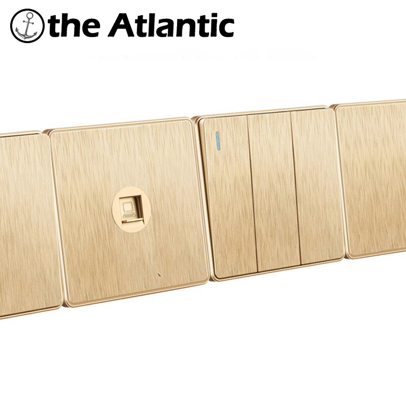 Atlectric UK Standard Plug Socket Household Wall Power Electrical Socket Switch Control Socket 13A Outlet Aluminum Alloy Panel