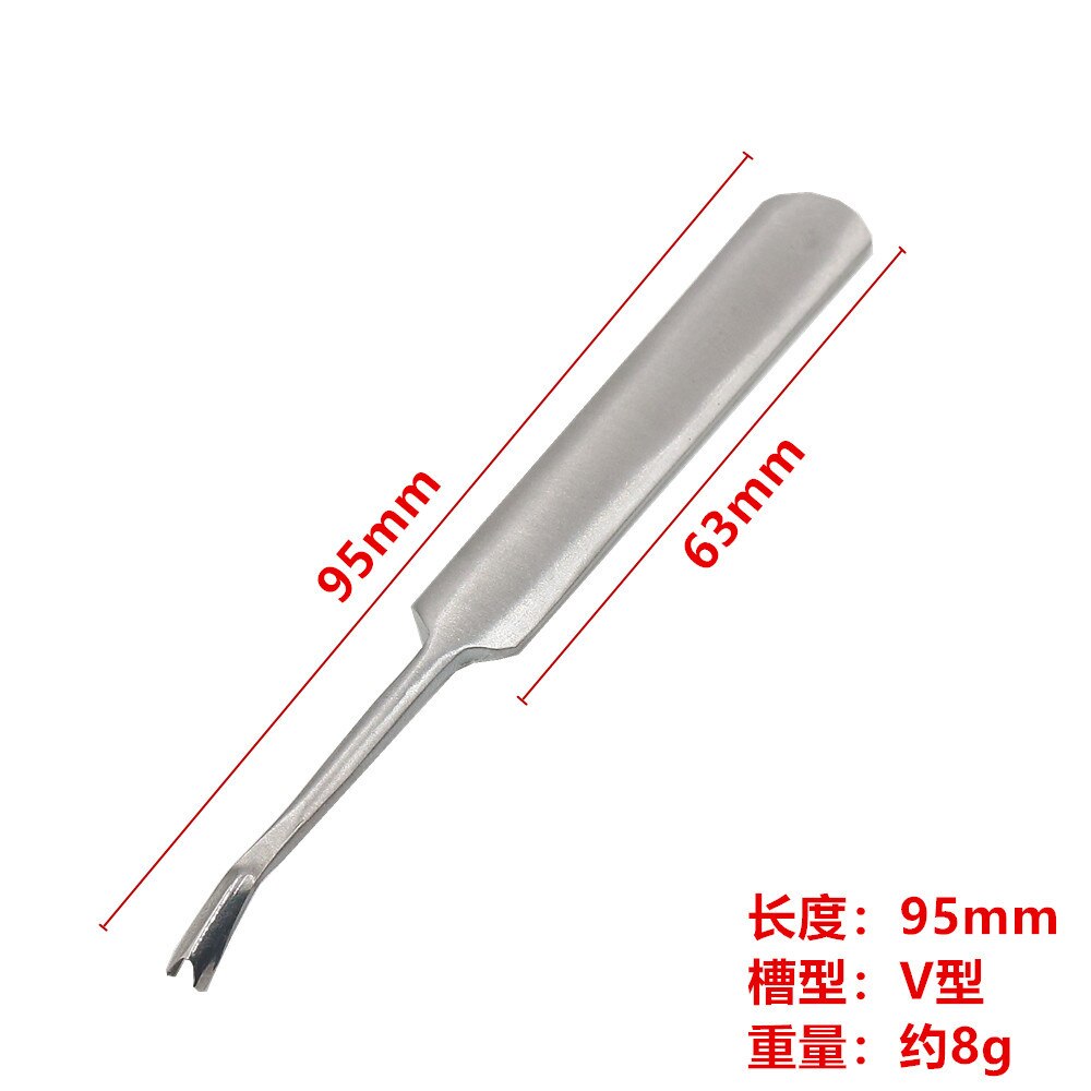 DIY Leather Tool Stainless Steel V Shaped U-Shaped Leather Groover Leather Sculpture Leather Art Simplicity Edger Trenching Tool: V Shaped 95 Size