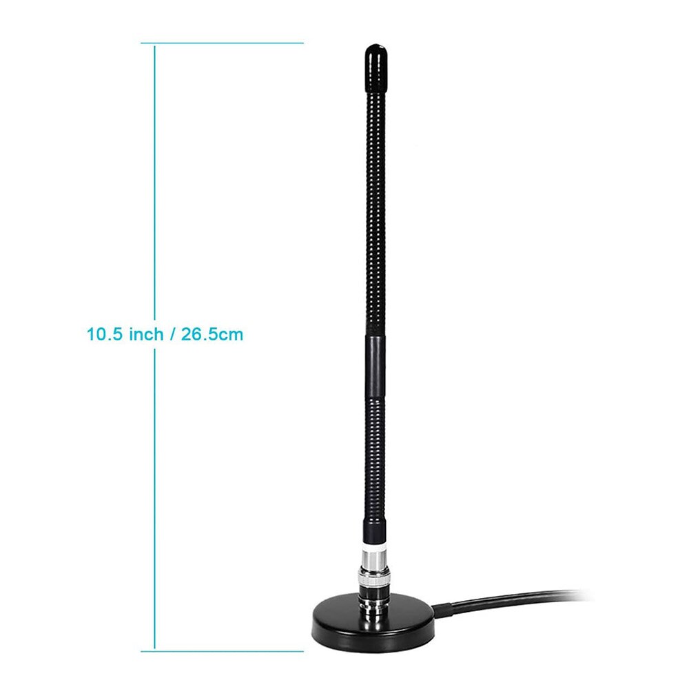 Eightwood 27MHz CB Radio Antenna Soft Whip Magnetic Base Aerial BNC &amp; PL259 Male for Cobra Midland Uniden Maxon President Radio