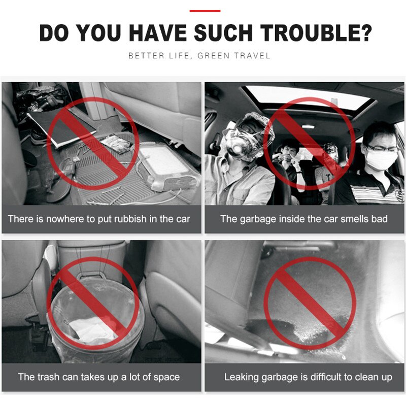 5pcs Car Trash Can Biodegradable Environmentally Self-Adhesive Auto Seat Back Hanging Trash Storage Bag Disposable Car Accessory