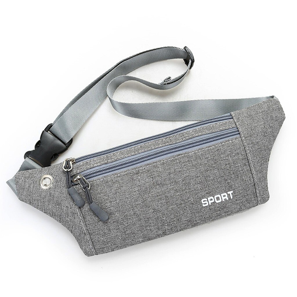 Fanny pack for Women Men Sac poitrine Multi-function Pockets Outdoor Sport Leisure Messenger Waist Packs saszetka na pasek#15: Gray