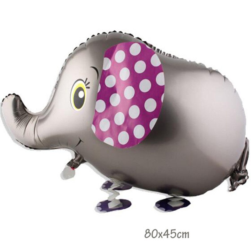 Chodzące zwierzę balon z helem dla dzieci artykuły do dekoracji na imprezę uroczy pies/dinozaur balon foliowy na urodziny i bociankowe zabawki prezentowe: Gray Elephant