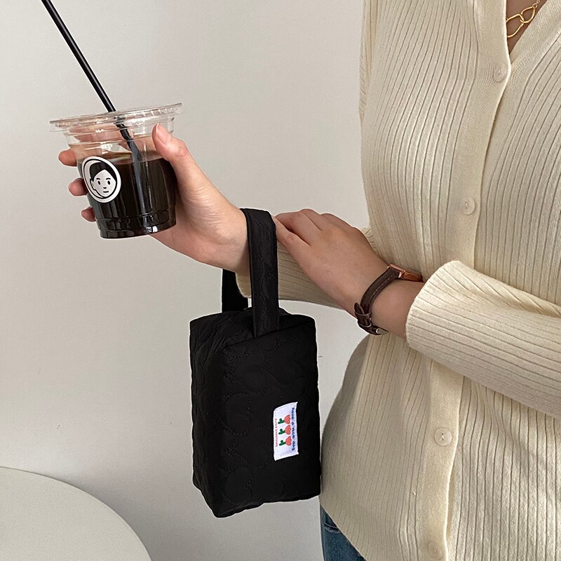 Draagbare Vrouwen Cosmetische Tas Pols Etui Katoen Stof Make-Up Tas Comestics Organisator Opbergtas Travel Toilettas Pouch