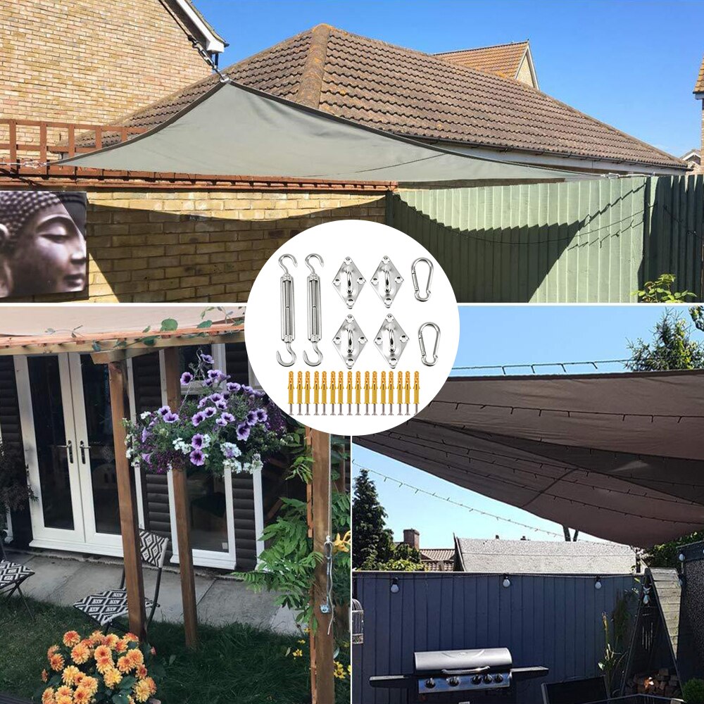 Shade Sail Hardware Kit For Rectangle Sun Shade Sails Mounting Hanging Installation Accessory For Patio Pool Backyard For Garden