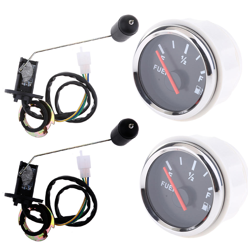 2"52mm Fuel Level Gauge Meters E-1/2-F Pointer With Fuel Gauge Lever Sensors