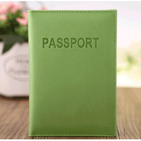 Travel Women Passport Cover Cute Top Leather Pu Passport wallet and case pochette passeport uk russia: Green