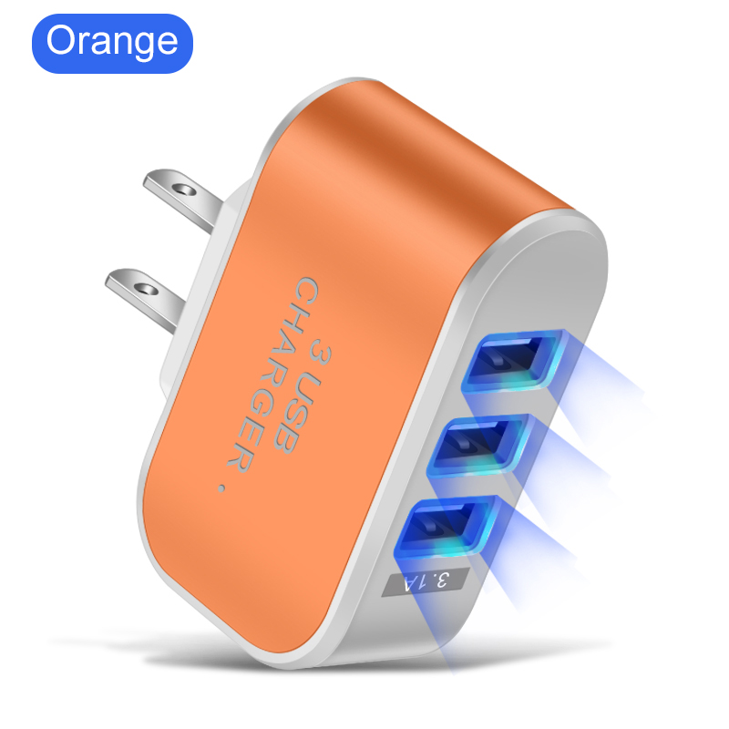 Tête de chargement multifonctionnelle à 3 Ports USB, 5V, 1a, chargeur de téléphone portable USB unique: AU