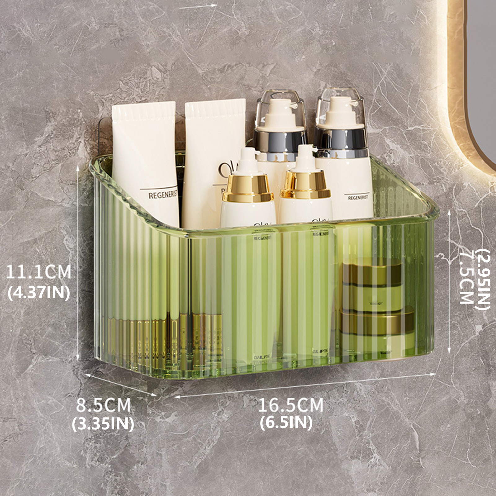 Bathroom Storage Rack Transparent Plastic Organizer Holder Toiletry Hair Accessory Jewelry Makeup Organizer Bracket Storage Rack: DARK GRAY