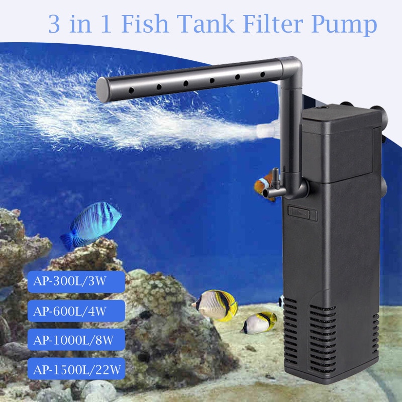 Aquarium Filter Dompelpomp Power Interne Filters Voor Fish Tank Filter Pomp 3 In 1 Spray Flow Biologische Filters 3W /4 W/8 W/22 W