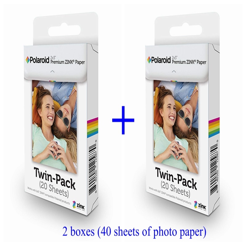 40 sheets Inkless printing photographic papers 5 * 7.62 cm Z2300/Snap/Socialmatic/ZIP special photo paper 2x3 inch