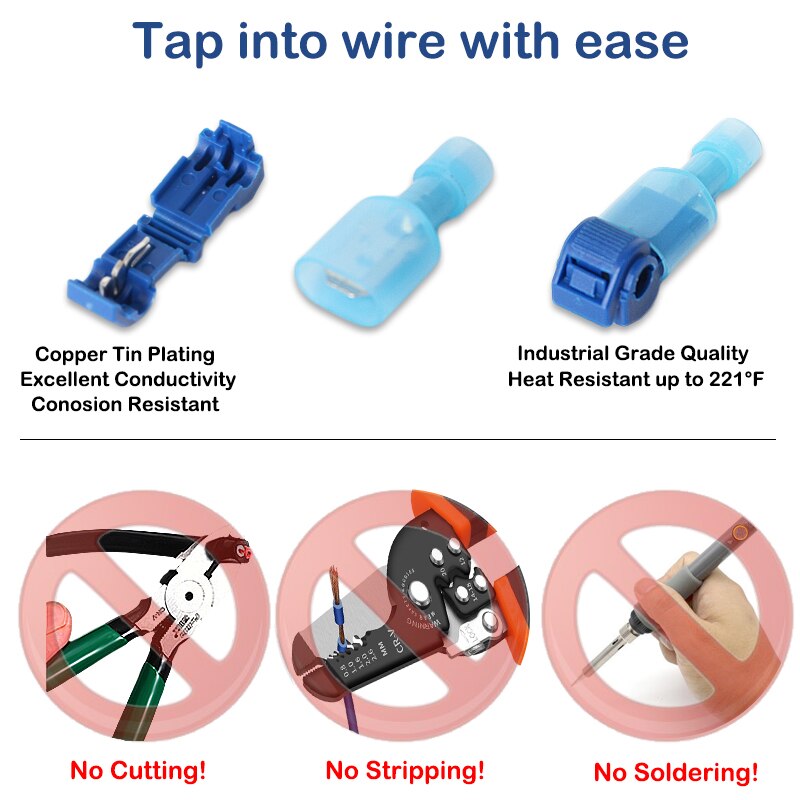 Hurtige elektriske kabelstik snap splice lock wire terminal crimp wire connector vandtæt elektrisk stik