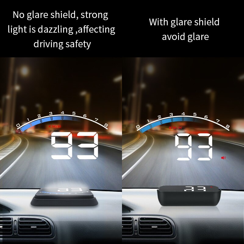 M6S 3.5 HUD Head-Up Display Car-Styling Hud Display Overspeed Warning Windshield Projector Alarm System Universal Auto