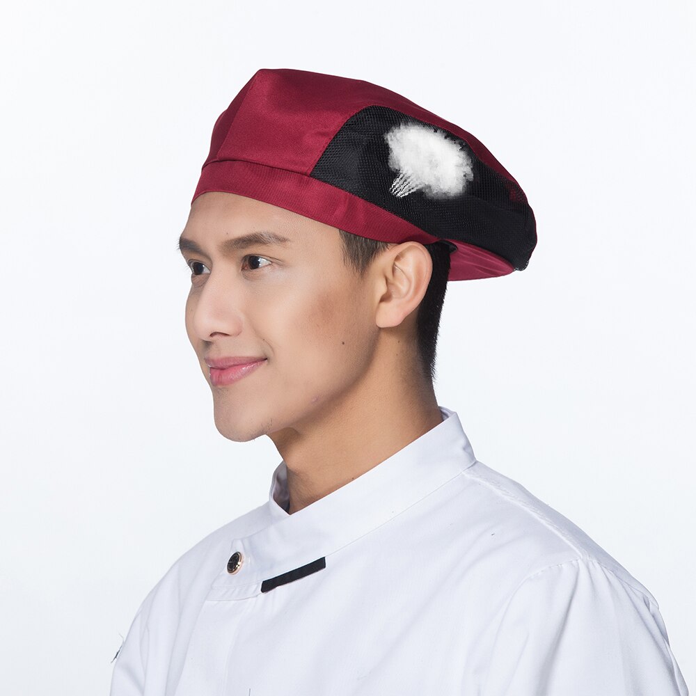 Sombrero de red transpirable Unisex, uniforme de cocina para restaurante, Hotel, Chef, cafetería, panadería, camarero, accesorios de ropa de trabajo
