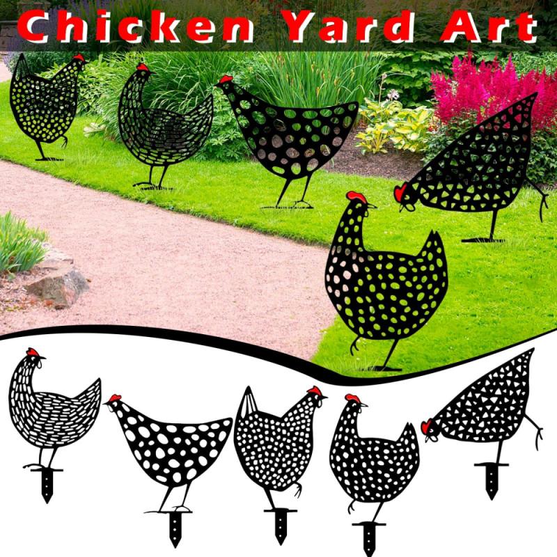 Plastic Garden Statues Chicken Yard Art Backyard Lawn Cutest Hen Yard Decor Garden Decoration Outdoor