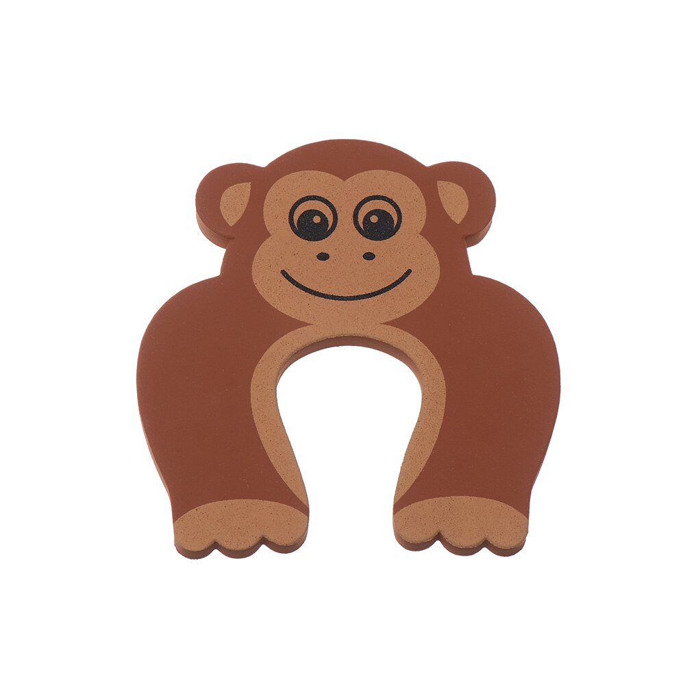 5Pcs/Set Child Safety Protection Baby Safety Cute Animal Security Card Door Stopper Baby Newborn Care Child Lock Protection: Brown Monkey