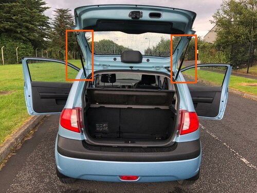 Resortes de resorte de Gas para coche, amortiguador de soporte de elevación para HYUNDAI GETZ (TB) 2002, maletero trasero con carga de Gas, 1 par