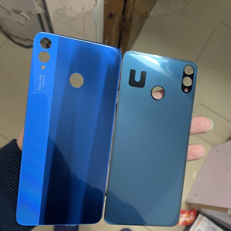 Honor8x original habitação traseira para huawei honor 8x vidro capa traseira reparação substituir telefone bateria porta caso + logotipo adesivo cola