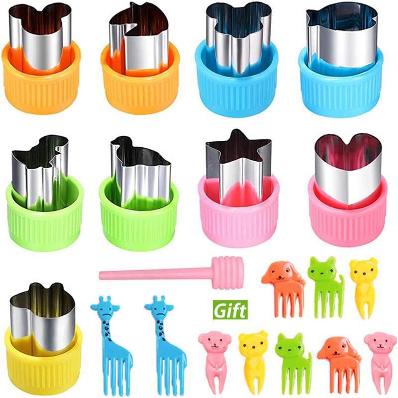 Mini cortadores de frutas y verduras de animales, juego de formas para niños, DIY, bonito cortador de galletas, comida, pan, fabricante de sellos, molde: Caqui oscuro