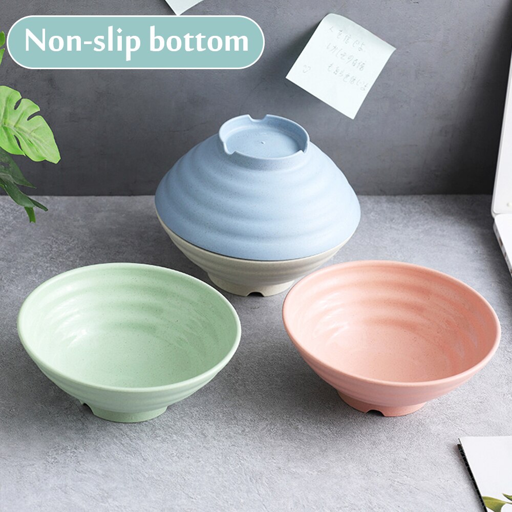 Wheat Straw Anti-Fall Bowl Dinner Bowl Bamboo Fiber Divided Dining Bowl Cartoon Snack Tray Breakfast Dishes Kitchen Tableware