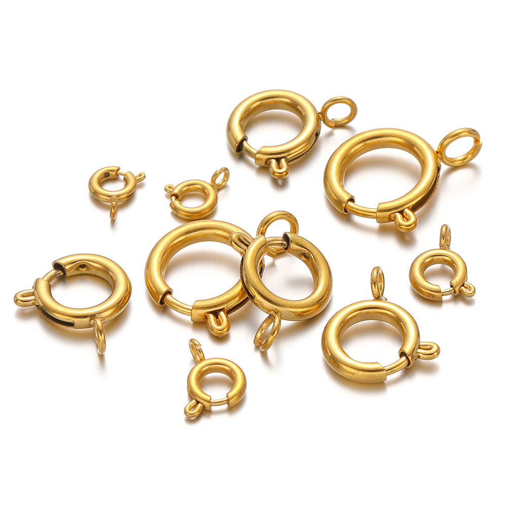 10 stuks cirkelveerknop roestvrijstalen sluitingen haken eindconnectoren voor doe-het-zelf ketting sluitingen sieraden maken accessoires