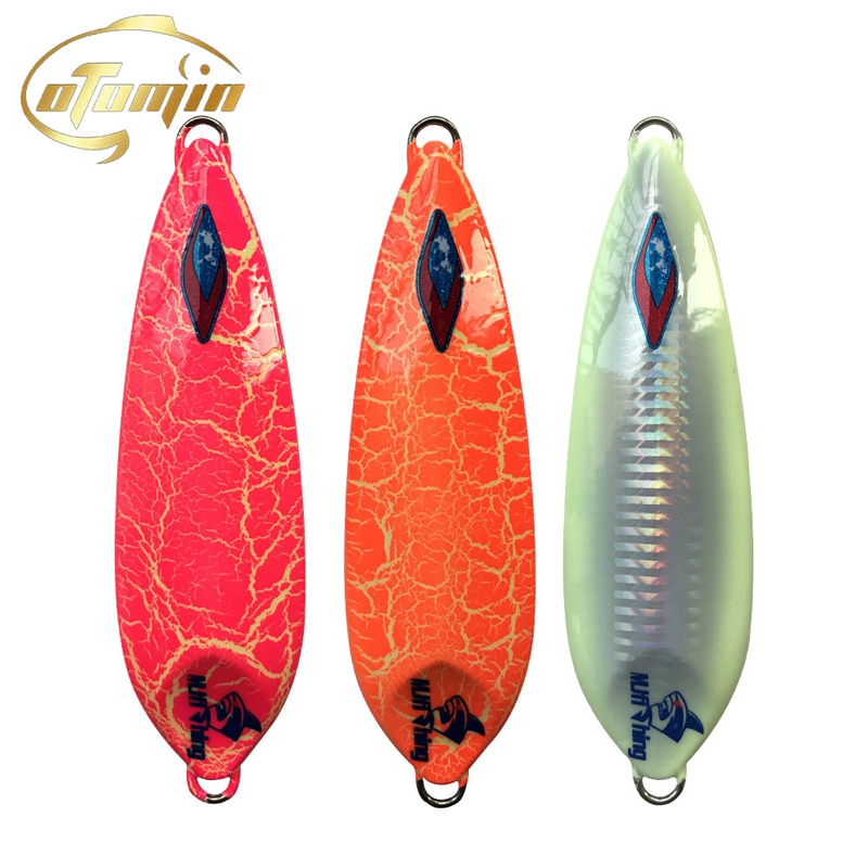 THKFISH Jigging lepel, vismallen 1 oz (5 stuks), metalen ijzer zee vissen mallen voor snoek, baars, baars, forel, zalm, rotsvis