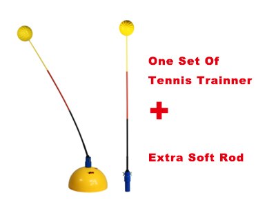 Draagbare Tennis Training Tool Professionele Tennis Trainer Swing Pratice Tennisbal Machine Voor Beginners Zelfstudie Accessoires: One Set With A Rod