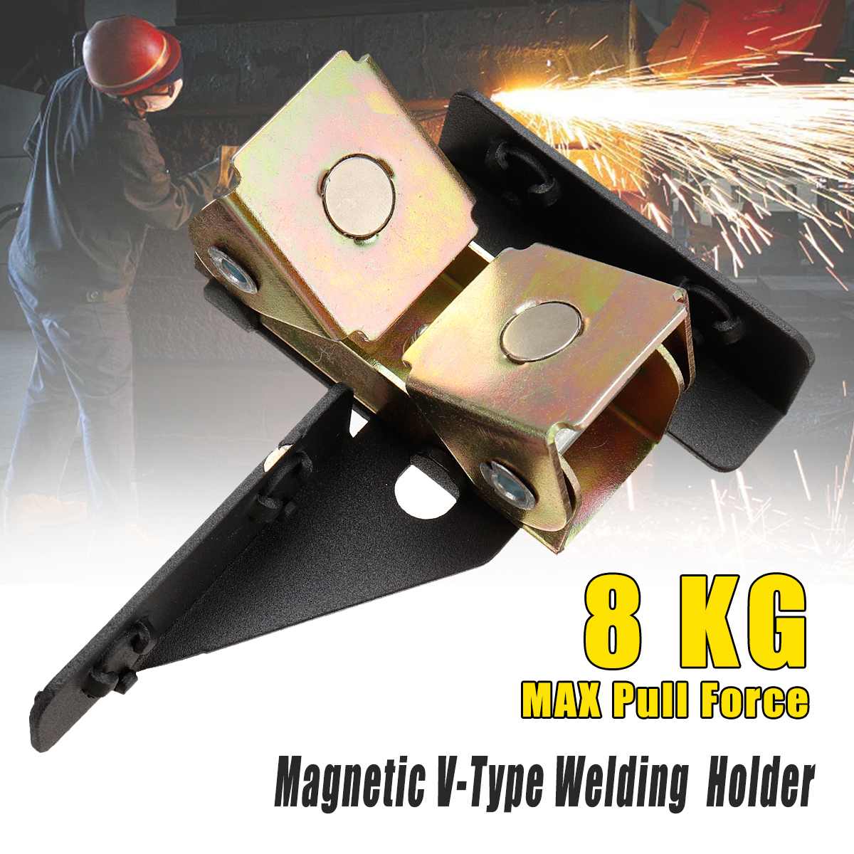 8 KG magnétique v-type pince support de soudage montage de soudage aimant réglable v-pads métal outil de travail boîte à outils à main