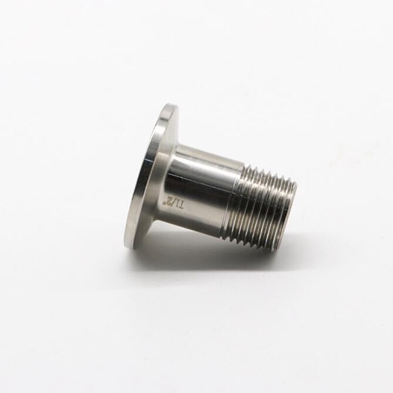 1PC 304 Stainless Steel Vacuum Male Thread Round Button Flange Adapter KF16 Flange Size to 1/2"1/4" 3/8" BSP Male Thread