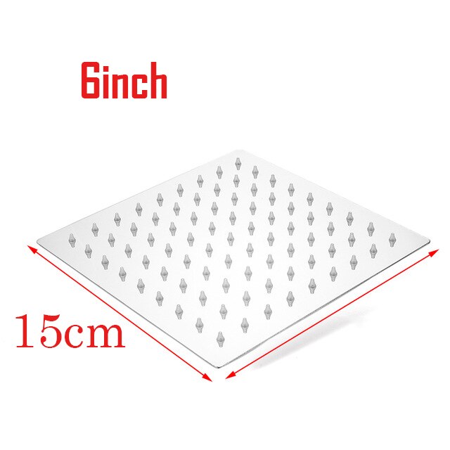 SHBSHAIMY Chrome 20'' Square Rainfall Bathroom Shower Head Set Brass 10 12 16'' Ceiling Mounted Bathtub Shower Head: 6 inch