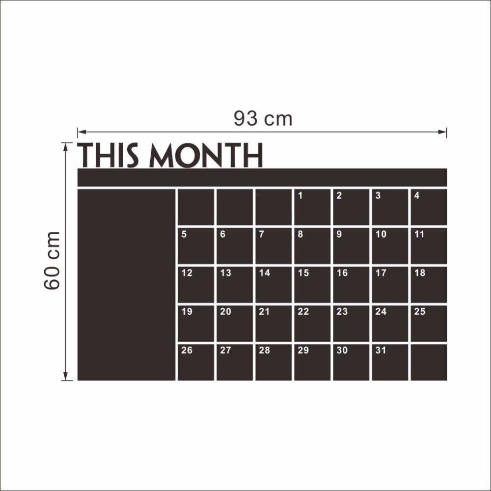 This Month Calendar Chalkboard Wall Sticker Carved Trade Explosions PCs the Blackboard Sticker