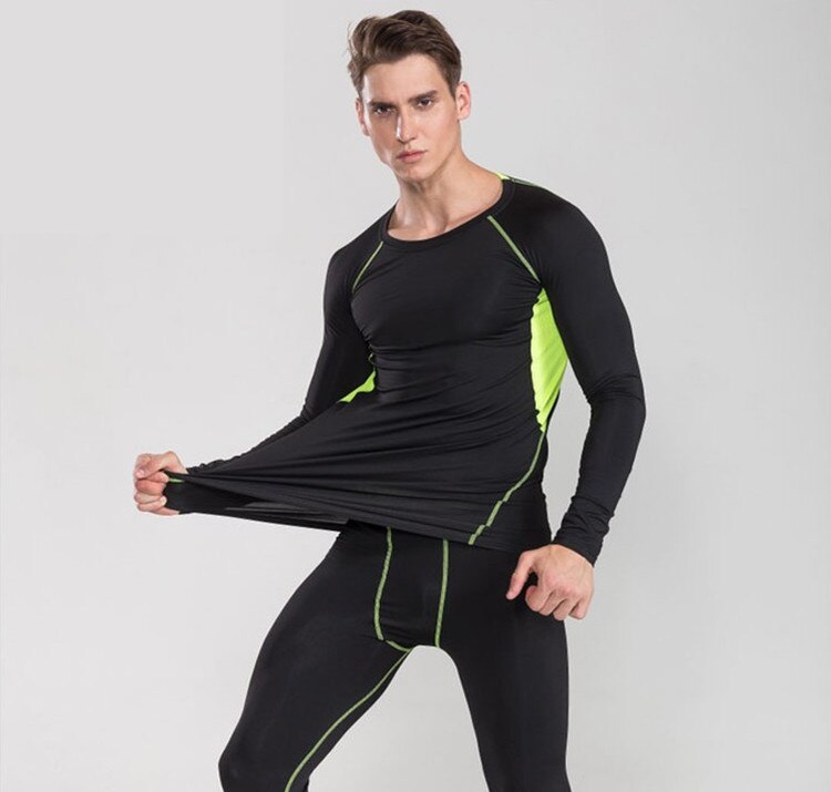 Men's Motorcycle Cool Compression INNER SUIT Underwear Set Tops & Pants Sweat Dry
