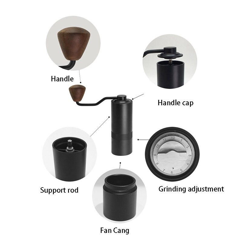 Posicionamiento de rodamientos en molinillo de café portátil de mano, molinillo triturador de café de , máquina de café de mano