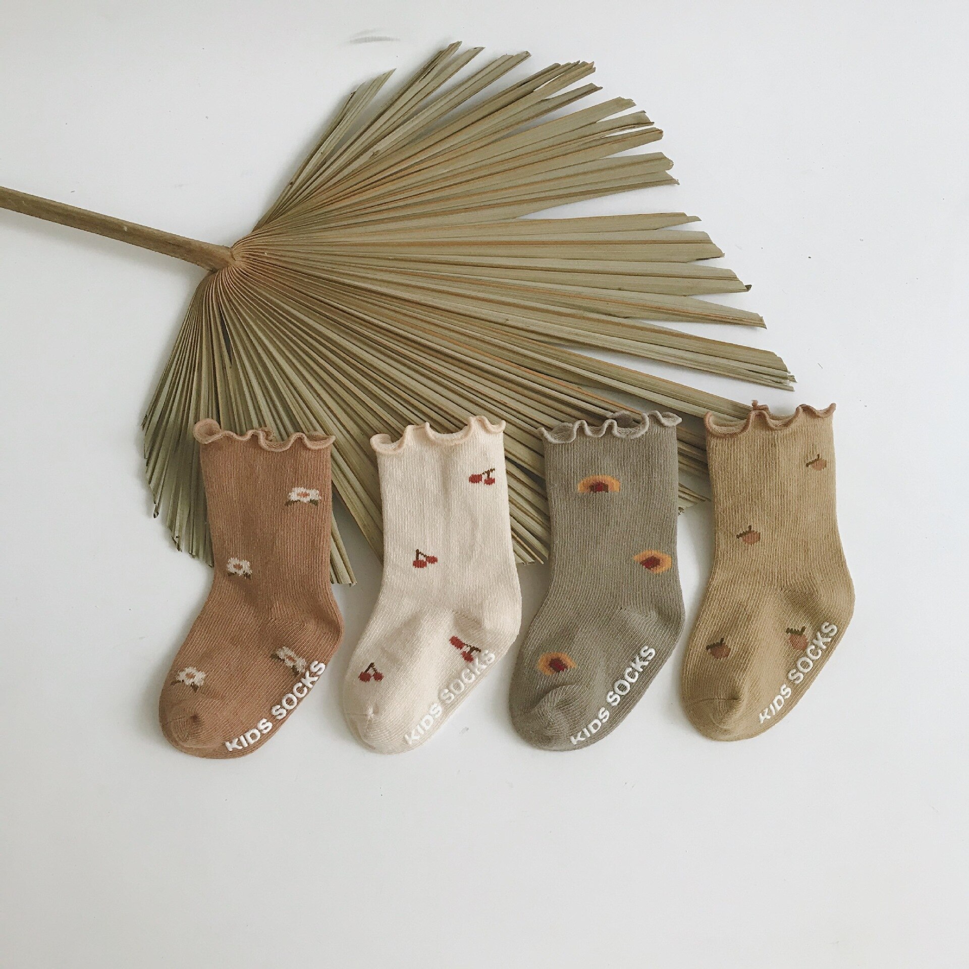 0-3 Jaar Peuters Meisjes Stroken Sokken Zachte Katoenen Baby Enkelsok Bloem Patroon Kinderen Sokken Anti Slip Baby vloer Sok