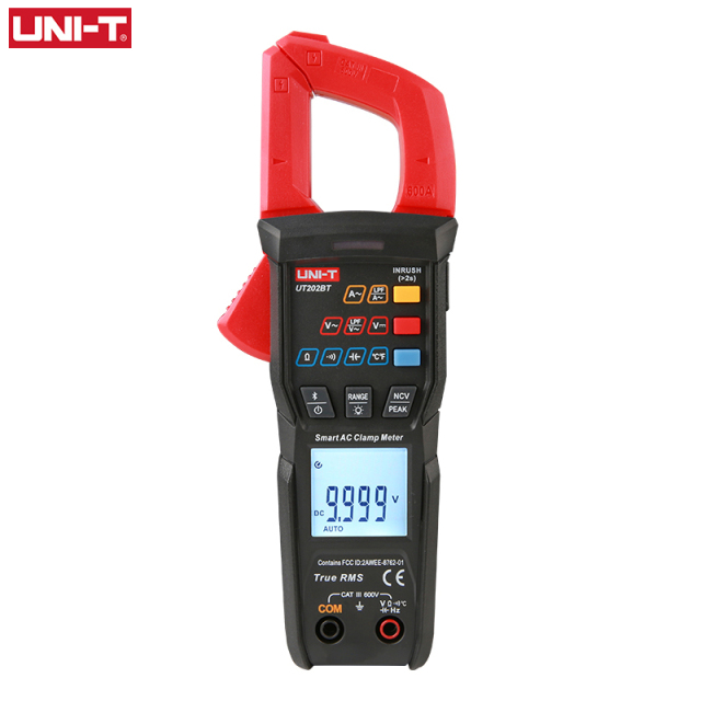 UNI-T intelligent Klemme Amperemeter UT202S UT202BT mit Bluetooth Verbindung 600A AC Amperometric Digital Multimeter Stromspannung Testr: UT202S