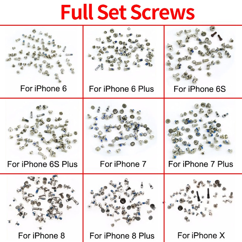 Volledige set schroef met 2 onderste dock voor iphone 6s 6s plus schroeven  x 7 8 plus reparatiebouten complete set vervangende accessoires