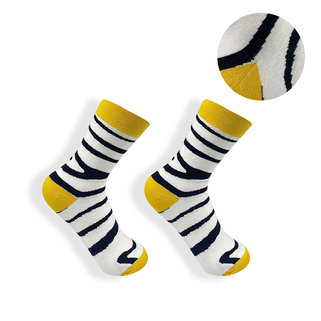 Calcetines largos de algodón con estampado de cocodrilo para hombre y mujer, medias casuales de animales, cebra, rayas, tiburón, 1 par: Zebra stripes