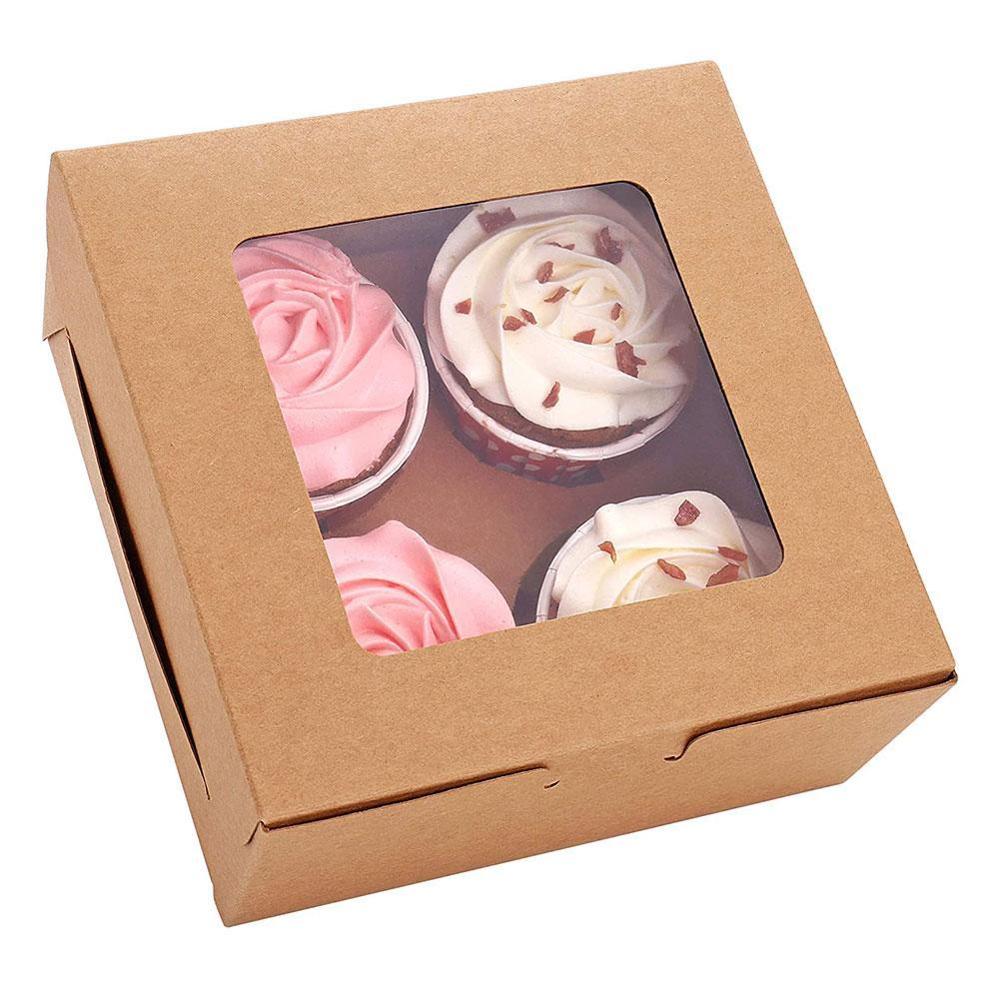 2/4/6 löcher Cupcake Verpackung Kasten Muffin Kasten Keks Gebäck Kasten Kraft Papier Kasten Kuchen Schokolade Verpackung Backen Werkzeuge