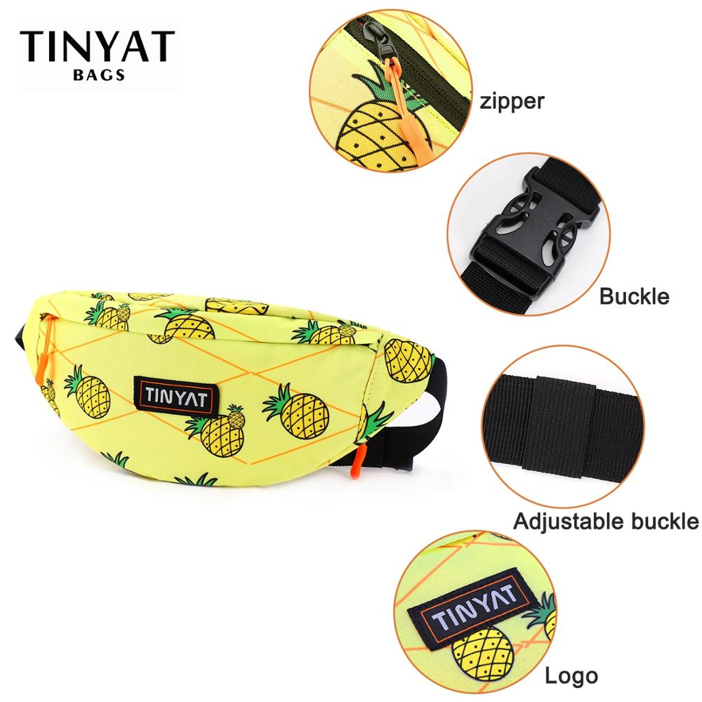 Tinyat Heuptas Pak Mannen Vrouwen Print Ananas Mode Canvas Riem Tas Toevallige Riem Pouch Vrouwelijke Reizen Banaan Tassen Mannen fanny