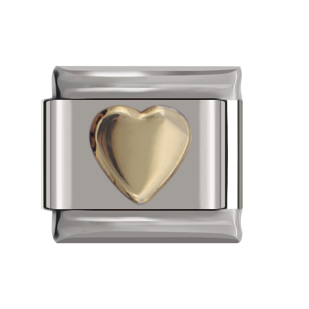 Fyour Original Romantic Love Heart Charm Links Fit 9mm Bracelet Stainless Steel Diy Making DJTop14